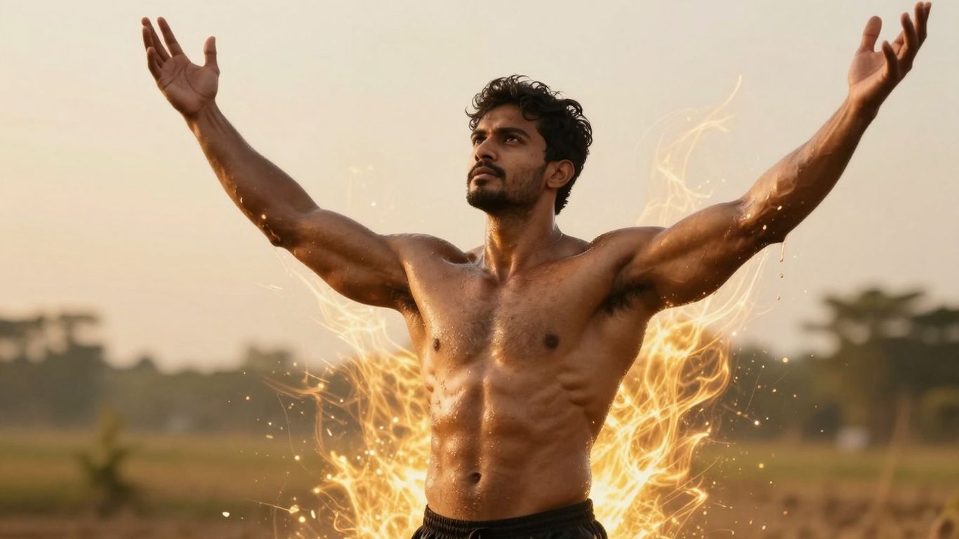 Athlete reaching peak performance with growth hormone peptides.