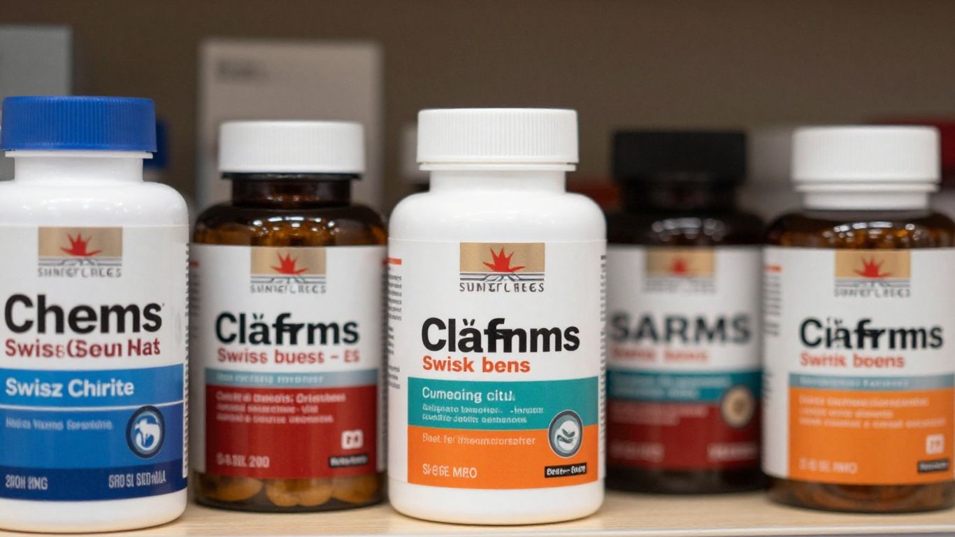 Swiss Chems SARMS products displayed for review.