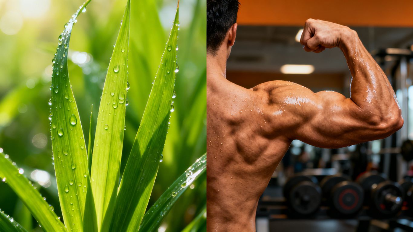 Ecdysterone and Turkesterone comparison with plant and muscle imagery.