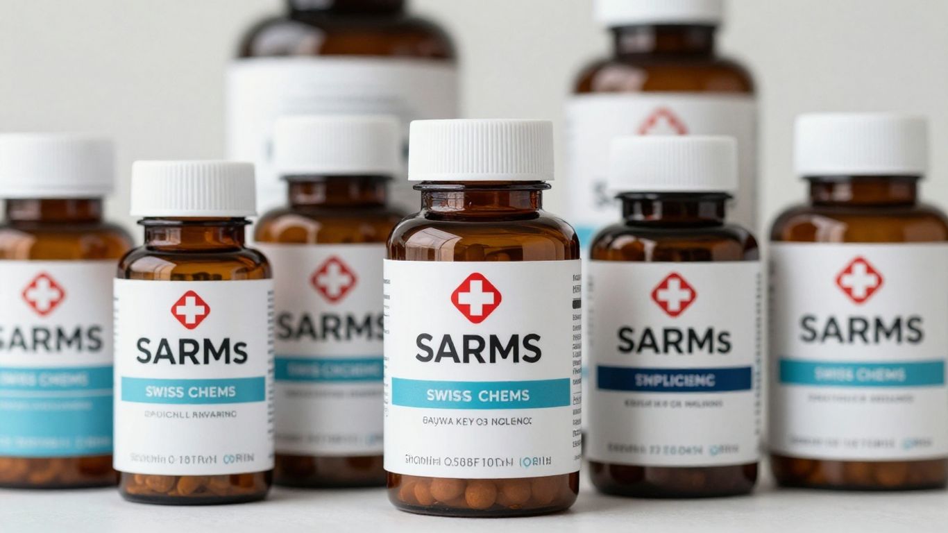 Swiss Chems SARMs products with clean packaging.